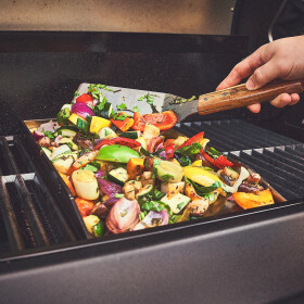 BURNHARD Plancha Grillplatte Edelstahl FRED 41,5 x 23,5 x 3,5 cm